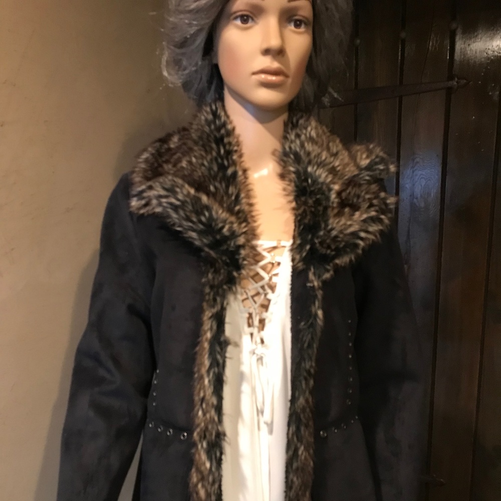 "Eivissa" Sueded Fleece & Faux Fur Coat